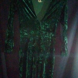 Emerald Green Velvet Dress